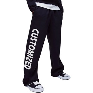 Pantalon de survêtement streetwear OEM personnalisé, coupe ample, jambe large, taille élastique, en coton épais, écologique, haute qualité, coupe classique - Product Image 1