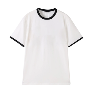 Customized Logo Embroidered Cotton T-<b>Shirt</b> Men Curved Hem Premium Unisex Tee | Greek Letter Apparel Logo Embroidery Streetwear - Product Image 1
