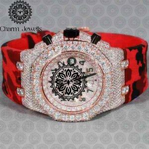 Montre pour homme Charm Luxury Vintage, boîtier de 40 mm, mouvement mécanique analogique, bracelet en acier inoxydable serti de diamants, cadran en verre lumineux - Product Image 1