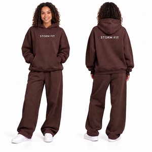 Ensemble sweat à capuche et pantalon de survêtement Storm Fit pour femme, coupe décontractée, 2 pièces, 100 % coton respirant, style streetwear - Product Image 5