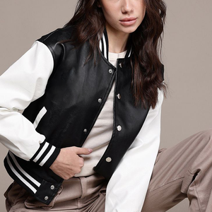 Blouson universitaire court en satin tendance pour femme, coupe-vent, séchage rapide, respirant, en toile, longueur courte, procédé de teinture Flash - Product Image 2