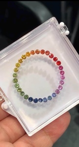 Natural <b>Rainbow</b> Sapphire Round Cut Gemstones Multi Color Loose Stones For Jewelry - Product Image 6