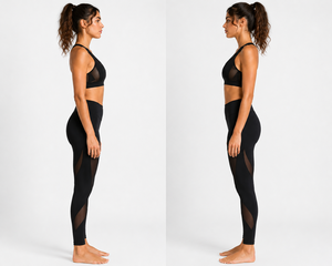 Women Mesh Panel Yoga Set High Waist Leggings Sports Bra Gym Workout Fitness Activewear Set - Product Image 3