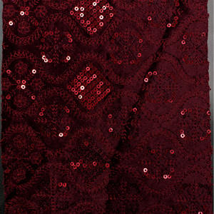 Luxury Velvet Embroidery Fabric With <b>Sequin</b> Beads Designer Soft Velvet Textile For Women Dress And Dubai Fashion Export Quality - Product Image 4
