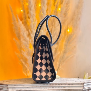 New Hand Tooling Solid Color Genuine Leather Tote Purse Bags with Zipper Closure and Embroidery for Women & Girls Beach Use - Product Image 2