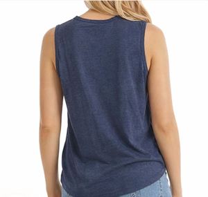 Débardeur côtelé 260 GSM pour femme avec bordure en dentelle, en polyester/coton, sans manches, décontracté, respirant, avec logo frontal, idéal pour l'été - Product Image 2