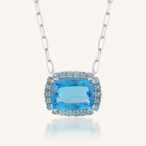 Colgante de Topacio Azul en Plata de Ley 92.5 KLSP-50600 - Product Image 6