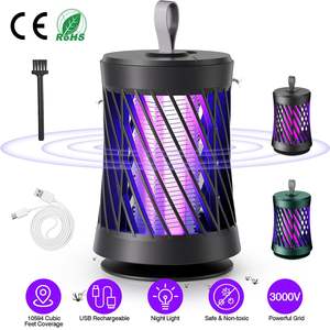 Rechargeable <b>UV</b> <b>Light</b> Electric Mosquito Killer Lamp Bug Zapper Night <b>Light</b> Strap 10594 Cubic Feet Range Maximum Mosquito Catcher - Product Image 6