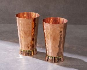 Gobelet en verre et cuivre avec boîte cadeau, tasse à eau ayurvédique, vaisselle en métal de qualité supérieure, fournisseur d'exportation en Inde - Product Image 2