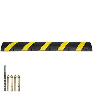 Rampa per cavi in gomma resistente da 72FT, a doppio canale, giallo brillante, riflettente, per carichi fino a 22.000 libbre - Product Image 1