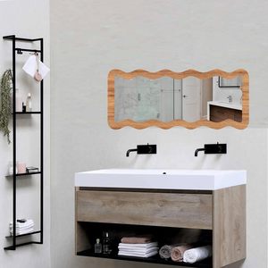 Modern Wavy Full Length Wooden <b>Floor</b> <b>Mirror</b> Handmade Natural Wood Decorative <b>Standing</b> <b>Mirror</b> - Product Image 5