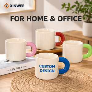 Set di Tazze da Caffè in Ceramica con Manico Spesso e Logo Personalizzato, Tazza da Espresso in Porcellana per Regalo Festa della Mamma - Product Image 5