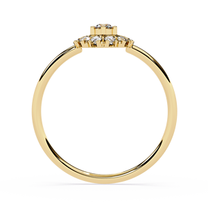 Anillo de oro macizo de 14k con diamante de corte redondo de diseño minimalista para mujer, con forma de flor, para regalo, compromiso, aniversario, boda - Product Image 4