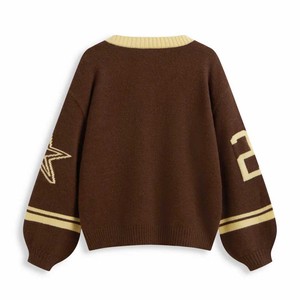Pull en maille style universitaire col rond couleur unie en fil doux pour femme, tricot d'automne respirant 2026 - Product Image 2