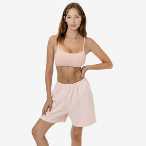 Shorts en molleton de coton tricoté sur mesure OEM pour femmes, plusieurs couleurs, taille basse, pour le sport et la gym - Product Image 3