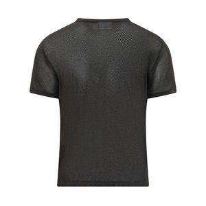 T-shirt de sport pour homme en maille noire de qualité supérieure, à manches courtes et col rond, idéal pour la gym et l'entraînement musculaire - Product Image 2
