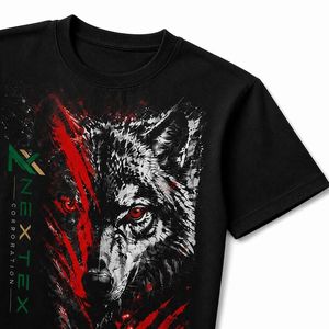 Maßgefertigtes Herren-T-Shirt mit Wolfskrallen-Print Übergroßes Sommer-Shirt Lässiger Hip-Hop Streetwear Atmungsaktiv 100% Baumwolle Gestricktes Grafik-T-Shirt - Product Image 3