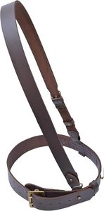 Ceinture bandoulière en cuir véritable marron avec fermoirs en laiton, réglable, style uniforme formel, accessoire de ceinture - Product Image 5