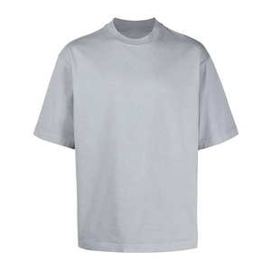 T-shirt unisexe personnalisé à motif graphique, délavé à l'acide, col montant, couleur unie, grande taille pour homme - Product Image 5