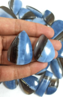 Ópalo Azul Natural, Cabujón Plano, Gemas Sueltas Hechas a Mano para Joyería, Varias Formas y Tamaños, Disponible en 5 kg
