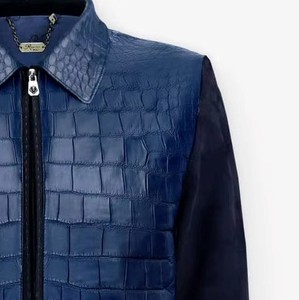 Custom Breathable Python PU <b>Leather</b> Stand <b>Jacket</b> Men Genuine <b>Leather</b> Motorcycle Streetwear OEM ODM Factory Sample Service - Product Image 5
