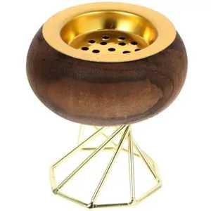 Quemador de incienso Bakhoor de metal dorado, quemador de incienso árabe Oud, soporte decorativo para incienso, quemador de fragancia de lujo para el hogar - Product Image 5