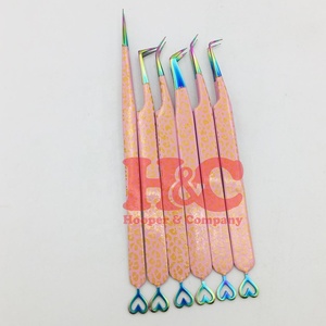 Nuevas Pinzas de Diseño de Corazón, Pinzas Rosadas de Acero Inoxidable para Extensión de Pestañas, Anti-Magnéticas - Product Image 4