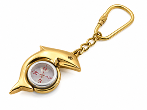Luxury Brass Dolphin Fish Shape Keychain Handmade Nautical Decorative <b>Key</b> <b>Ring</b> for Home Decor and Gift Purpose - Product Image 1