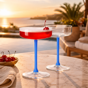 Verres à cocktail colorés en borosilicate faits à la main de 160 ml, sans plomb, coupe Martini, verrerie de bar réutilisable en gros - Product Image 5