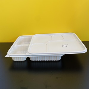 Biodegradable Cornstarch Food <b>Containers</b> Rectangular Round 3-4-5 Compartments For <b>Takeaway</b> Food - Product Image 6