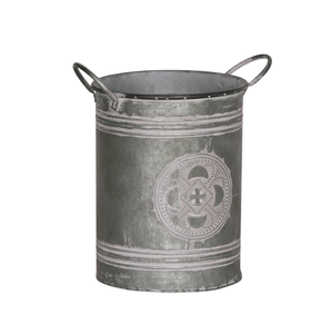 Macetero de Metal Galvanizado con Acabado de Lujo y Asas de Madera para Hogar, Balcón, Patio, Maceteros Decorativos para Flores - Product Image 3