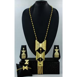 Parure de bijoux collier avec boucles d'oreilles en laiton plaqué or pur parure de bijoux collier design haute qualité Émirats arabes unis Dubaï - Product Image 1