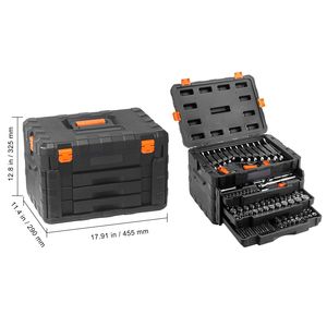 Set di Attrezzi Meccanici da 450 Pezzi con Bussole Profonde e Standard SAE/Metriche, Attacco da 1/4\", 3/8\", 1/2\", Cassetta Porta Utensili per Meccanici - Product Image 5