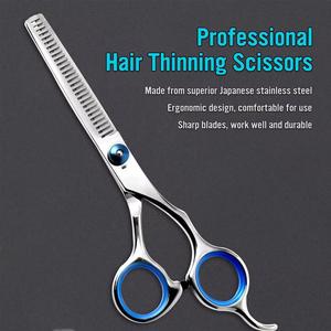 Ciseaux à cheveux pour cheveux clairsemés, en acier inoxydable, à pointe arrondie, manche long, pour droitiers, ciseaux de barbier professionnels - Product Image 6