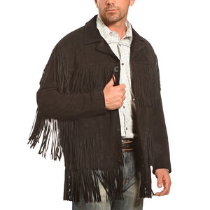 Veste en daim de style cow-boy, mode streetwear, franges, pompons, sports d'hiver, sur mesure, imperméable, respirante - Product Image 3
