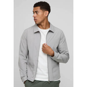 Camisas de Trabajo para Hombre, Estilo Cargo, con Doble Bolsillo, Manga Larga, Corte Holgado, Color Sólido, Camisa Chaqueta - Product Image 6