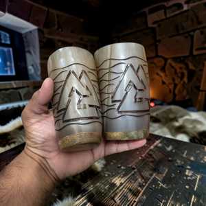 Tasse à boire authentique en corne de bœuf Viking, faite à la main, en corne naturelle, style rustique nordique, pour collectionneurs, cadeaux - Product Image 5