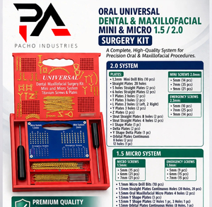 Kit de Cirugía Oral y Maxilofacial Reutilizable de Alta Calidad de Pacho Industries, 1.5/2.0 Mini Micro Titanio, Juego de 313 Piezas para Hospital - Product Image 1