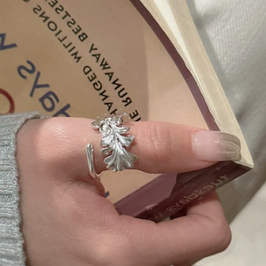 Anillo retro mate de plata de ley S925, versión coreana, diseño exclusivo, estilo acuático, simple y básico. - Product Image 5