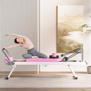 Lettino Pilates Rosa di Alta Qualità, Pieghevole, Attrezzatura Fitness Commerciale per Casa e Studi Yoga - Product Image 1