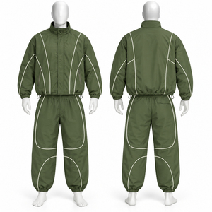 Ensemble de survêtement Glory Zone Custom Blue Navy Color Block, veste zippée et pantalon, tenue sportive unisexe - Product Image 4