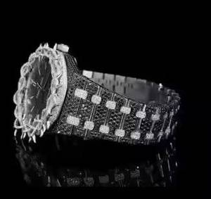 Reloj de Diamantes Moissanite Más Vendido para Hombre, Reloj de Pulsera de Moda Premium con Piedra Brillante para Fiestas, Bodas y Uso Diario - Product Image 5