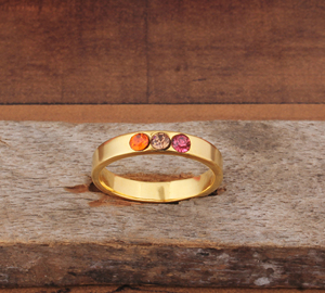 Anillo de Plata de Ley 925 con Incrustaciones de Gemas Multicolores y Bisel Chapado en Oro, Elegante para Mujer, Regalo para Fiestas - Product Image 3