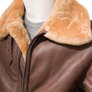 Hot Trending Customize Leather Arrival SheepSkin Leather <b>Jacket</b> For <b>Men's</b> Winter Waterproof Motorcycle With Sheepskin Fur Lining - Product Image 5