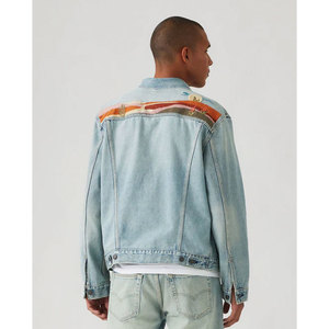 OEM Fashion Button <b>Light</b> Washed Denim <b>Jacket</b> Customized Different Sizes Casual Spring Outwear Denim <b>Jackets</b> - Product Image 6