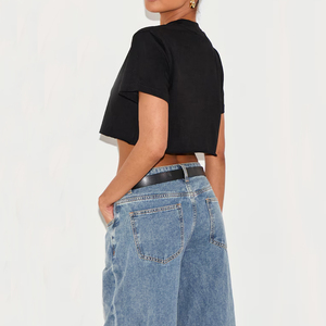 Camisetas de Verano para Mujer, 100% Algodón, Casuales, Tejidas, Cortas, de Alta Calidad, Ecológicas, Transpirables, Anti-Pilling, al por Mayor - Product Image 2