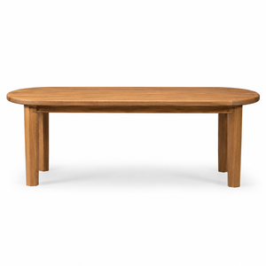Table à manger rectangulaire en teck massif avec pieds hexagonaux coniques, design scandinave, 8 places, écologique, imperméable, moderne - Product Image 1