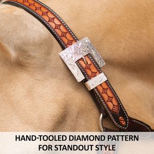 Harnais pour cheval en cuir fantaisie fait main, design perlé coloré, style western réglable, durable, confortable, quincaillerie en laiton ADIBA - Product Image 4