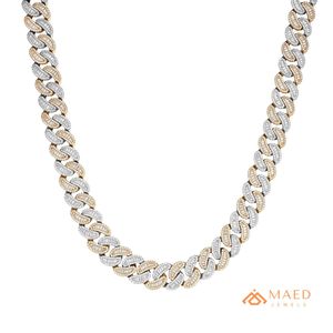 สร้อยคอผู้ชายแบบ Cuban Link ประดับเพชรโมอิสซาไนต์ทรงบาแกตต์สีทอง หรูหรา สไตล์ฮิปฮอป เหมาะสำหรับงานปาร์ตี้ ของขวัญ เครื่องประดับแฟชั่น โดดเด่นมีสไตล์ - Product Image 1