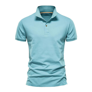 Camiseta de Manga Corta para Hombre, Color Azul Claro, Transpirable, Estampada, Tejida, de Color Sólido, Informal - Product Image 2